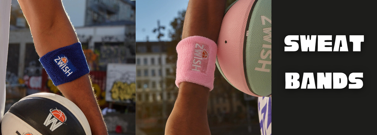 ZWISH blue and pink sweatbands worn on the court