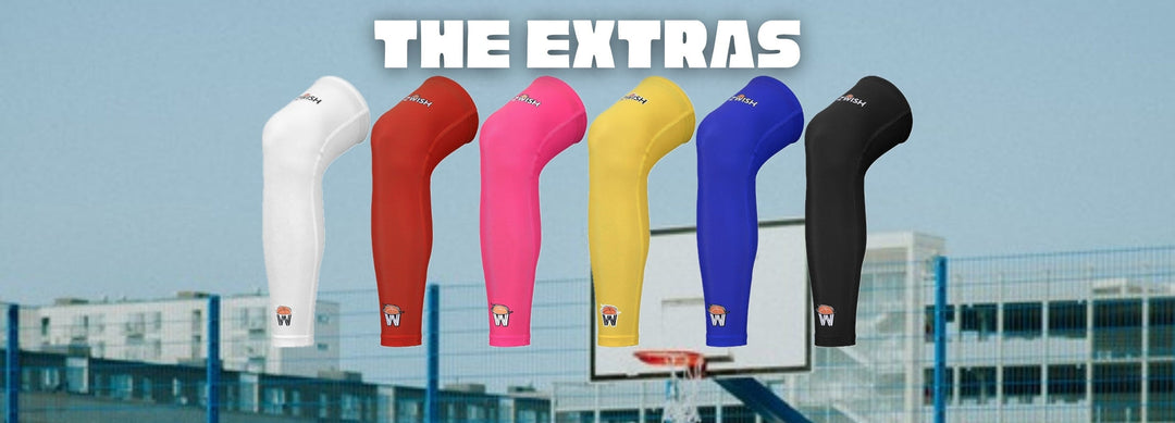 ZWISH The Extras banner with basketball sleeves on an outdoor court