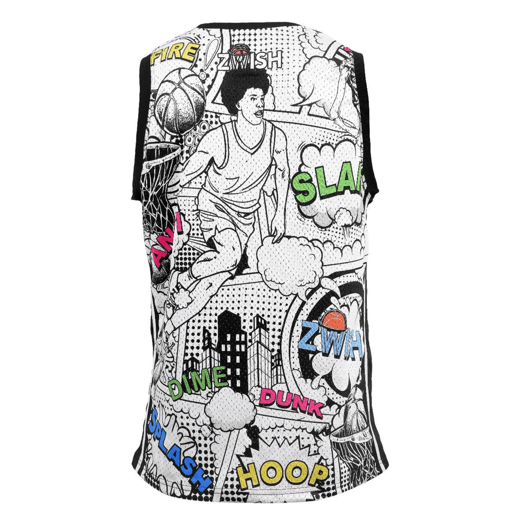 ZWISH Comics basketball jersey and shorts set - jersey back