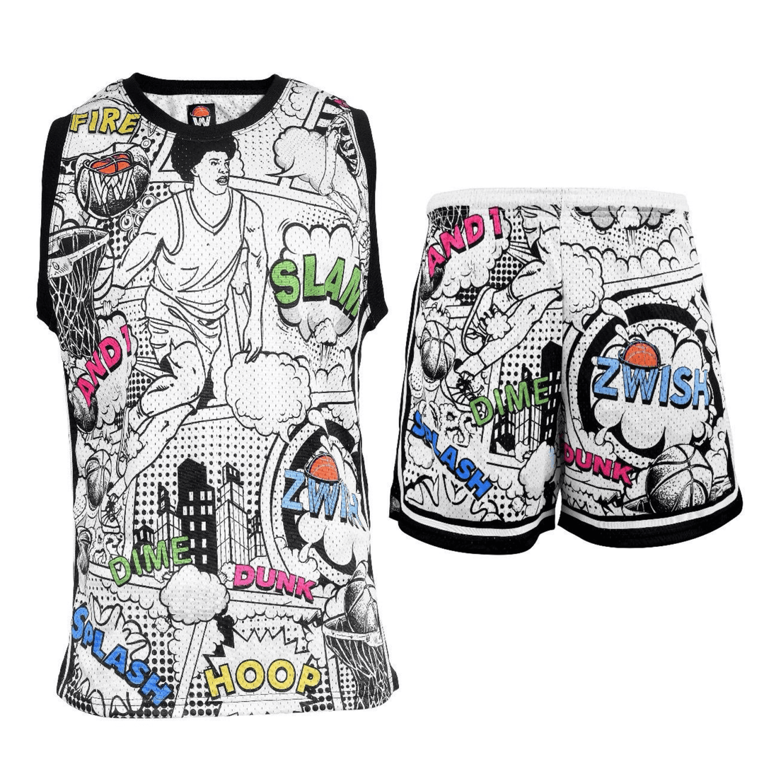 ZWISH Comics basketball jersey and shorts set