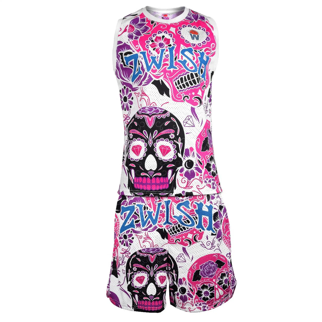 ZWISH Muertos Halloween basketball jersey and shorts set