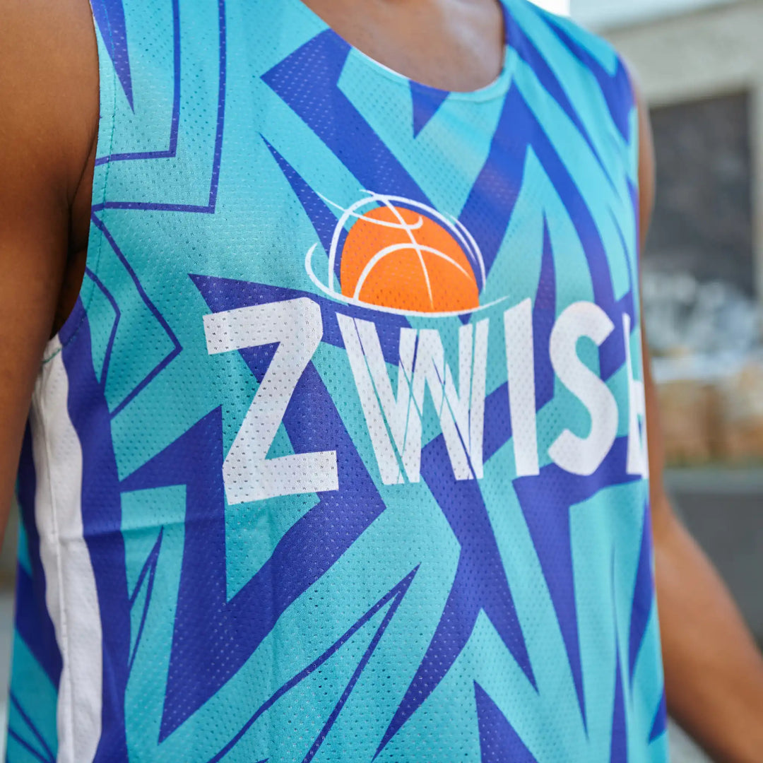 ZWISH Melo Drip reversible basketball jersey and shorts set - jersey blue side