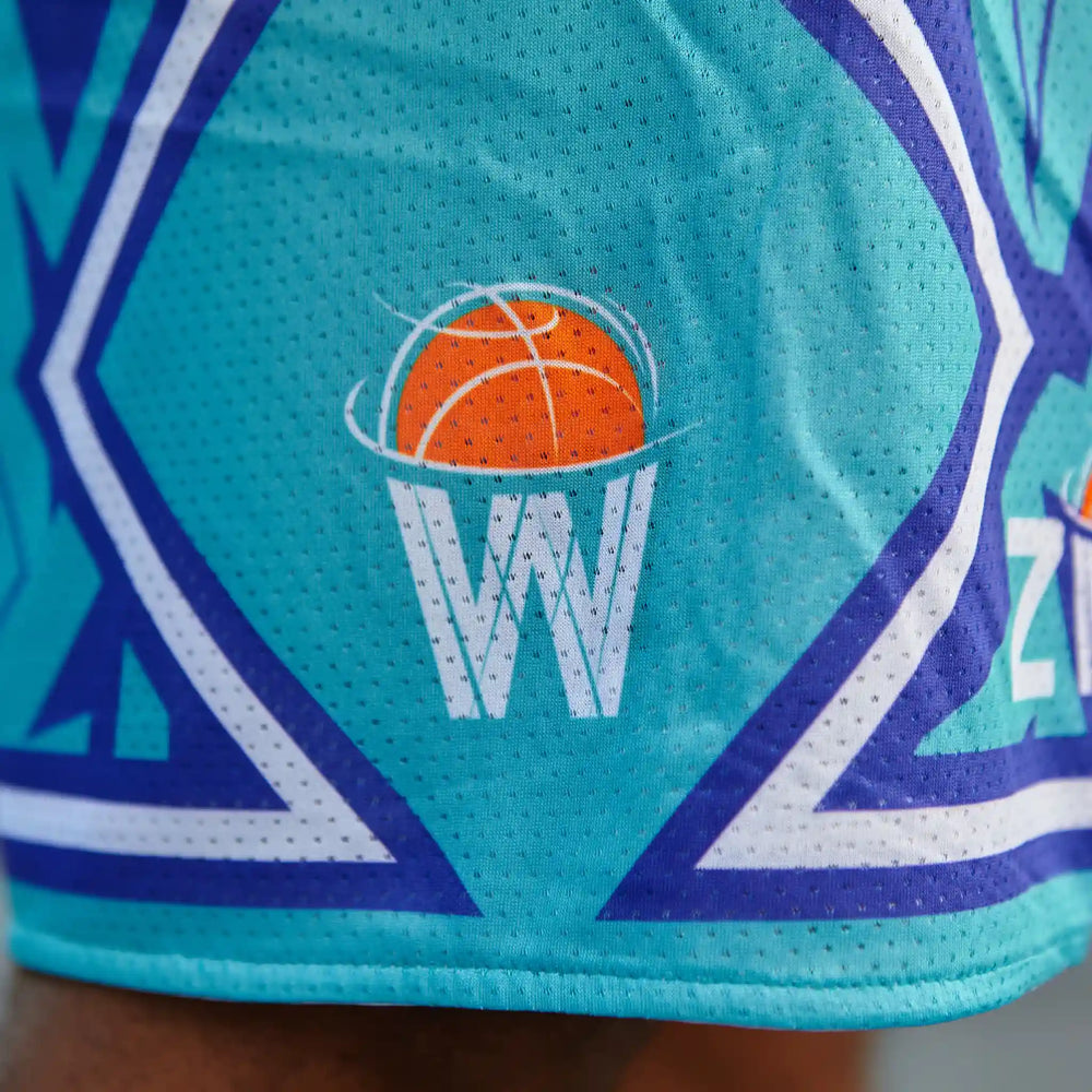 ZWISH Melo Drip reversible basketball jersey and shorts set - shorts blue side