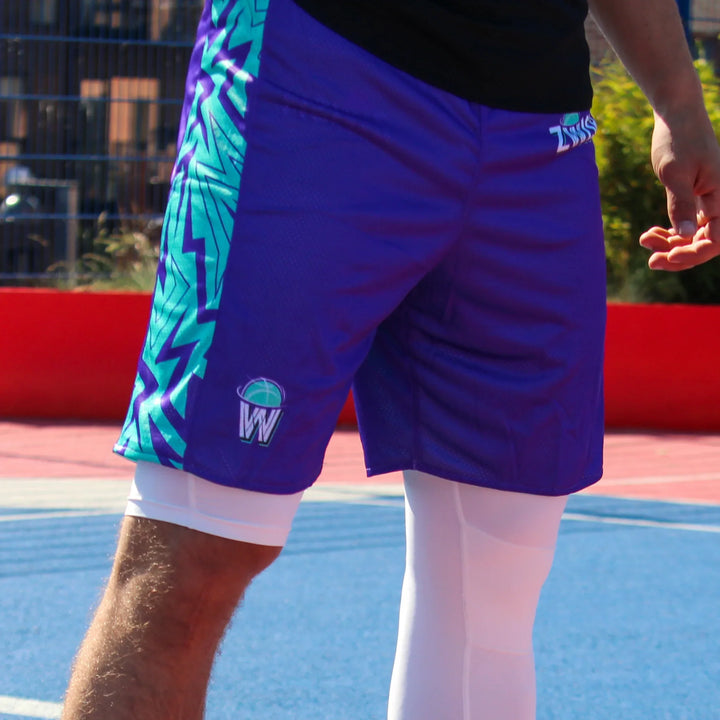 ZWISH Purple Blaze reversible basketball jersey and shorts set - shorts