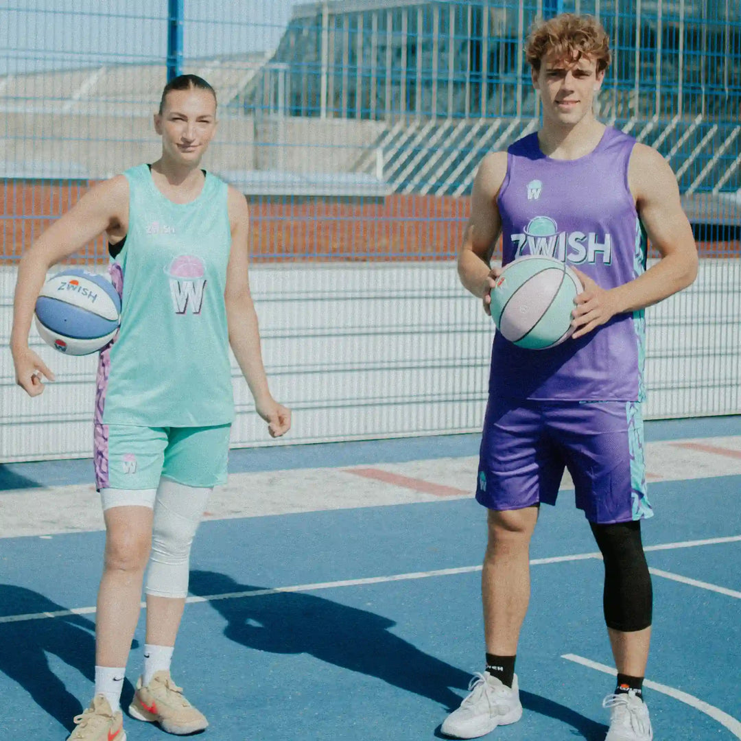 ZWISH Purple Blaze reversible basketball jersey and shorts set - full uniform, other side