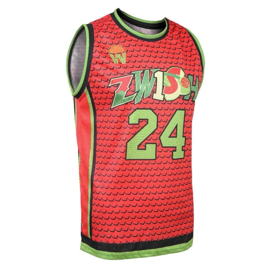 Grinchy Jersey + Shorts Set - red jersey, front - Zwish