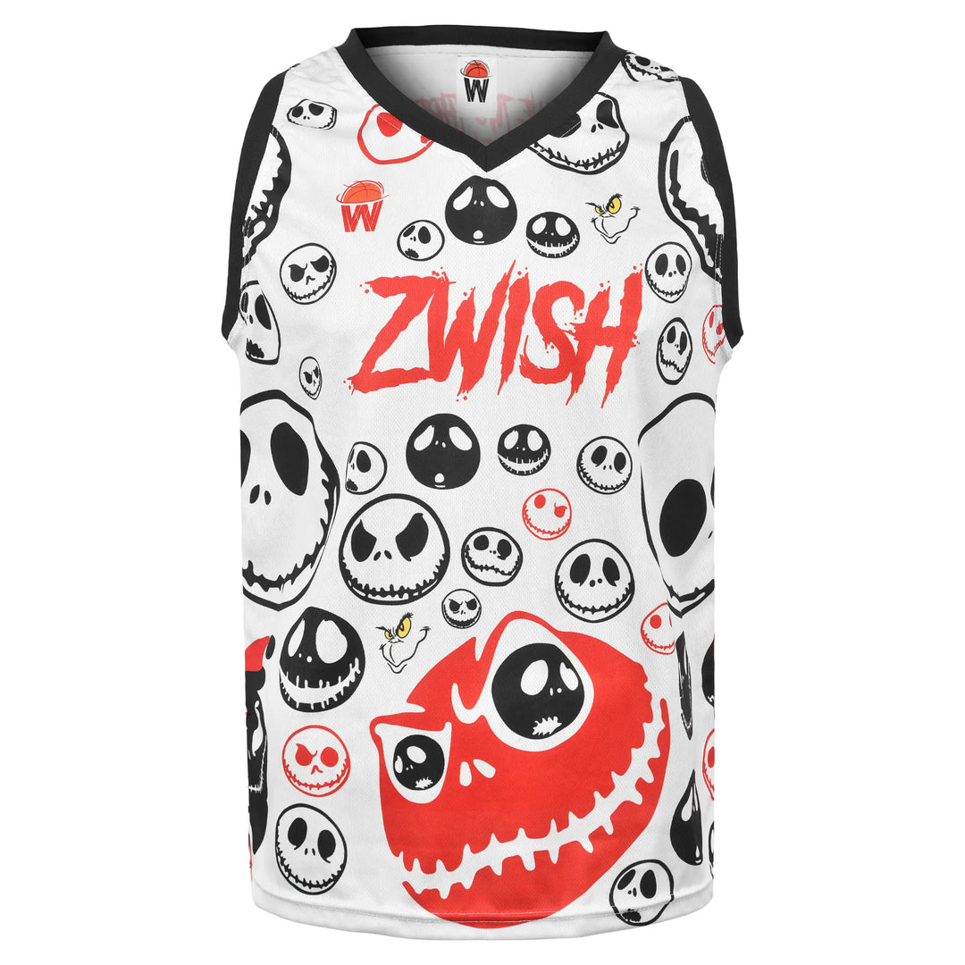ZWISH Skelli basketball jersey and shorts set white - jersey front