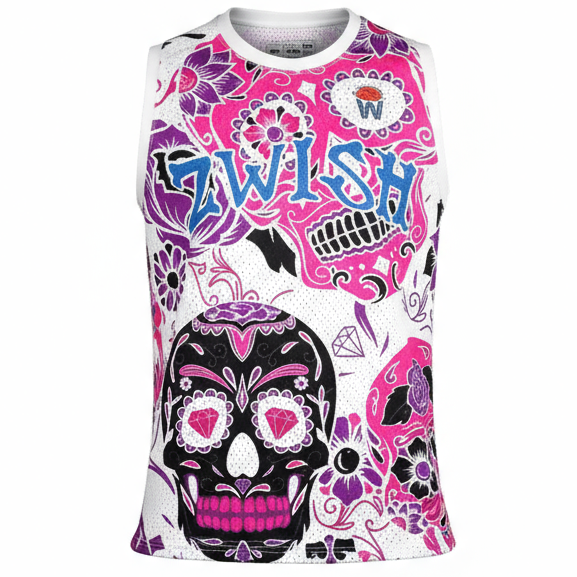 ZWISH Muertos Halloween basketball jersey and shorts set - jersey front