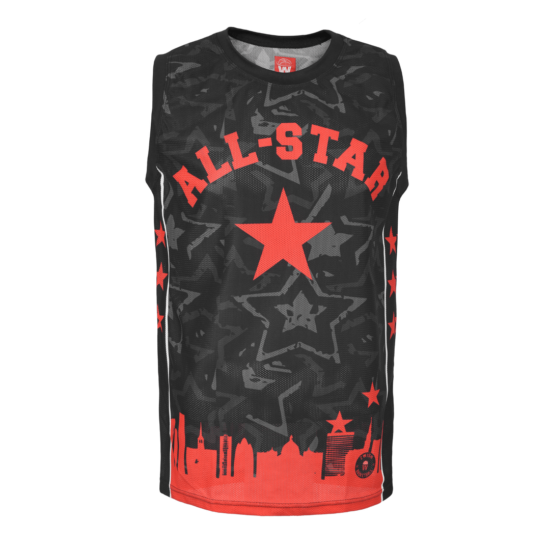 ZWISH Allstar 24 basketball jersey and shorts set red - jersey front