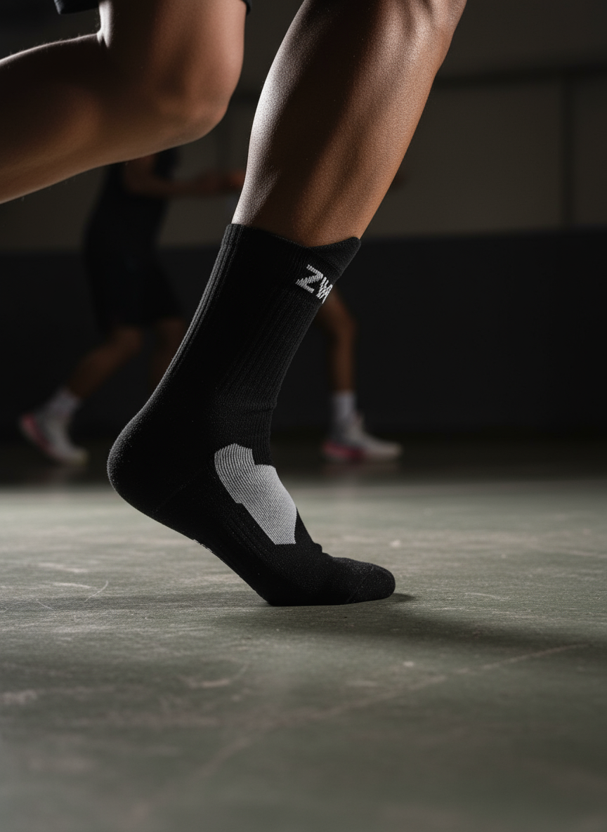 ZWISH PRO Performance basketball socks black - action photo